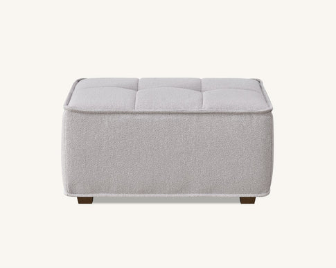 Aluxo Murray Foot Stool in Putty Boucle Fabric