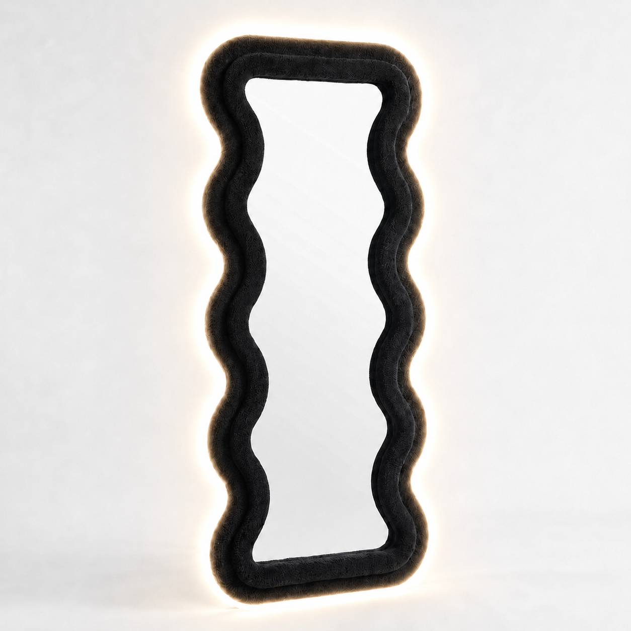 LED Sculptural Wave Boucle Mirror
