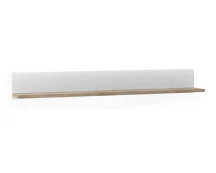 Chelsea Living Wall Shelf in White with a Truffle Oak Trim