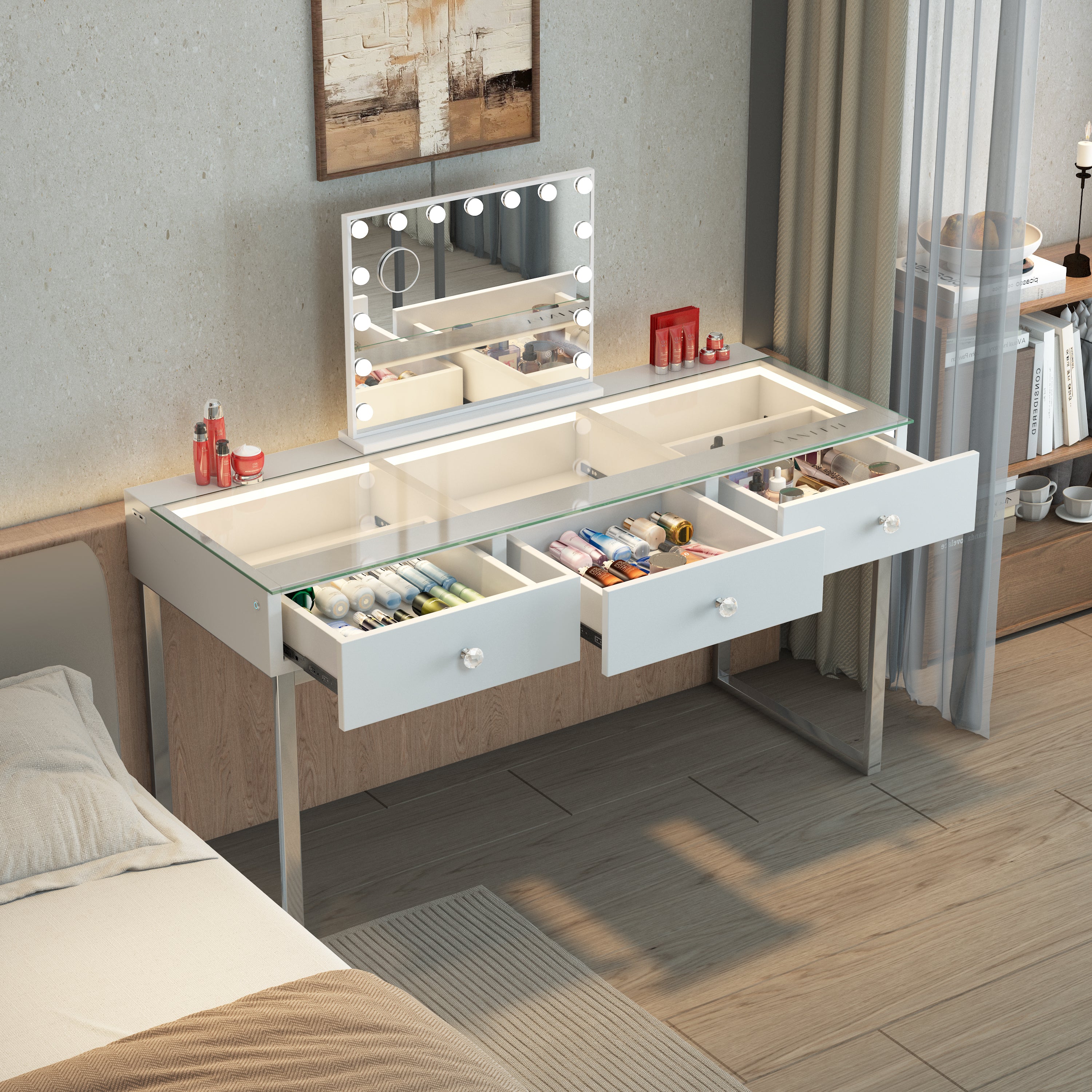 Vanitii Billie Vanity Desk Pro - 3 Draws