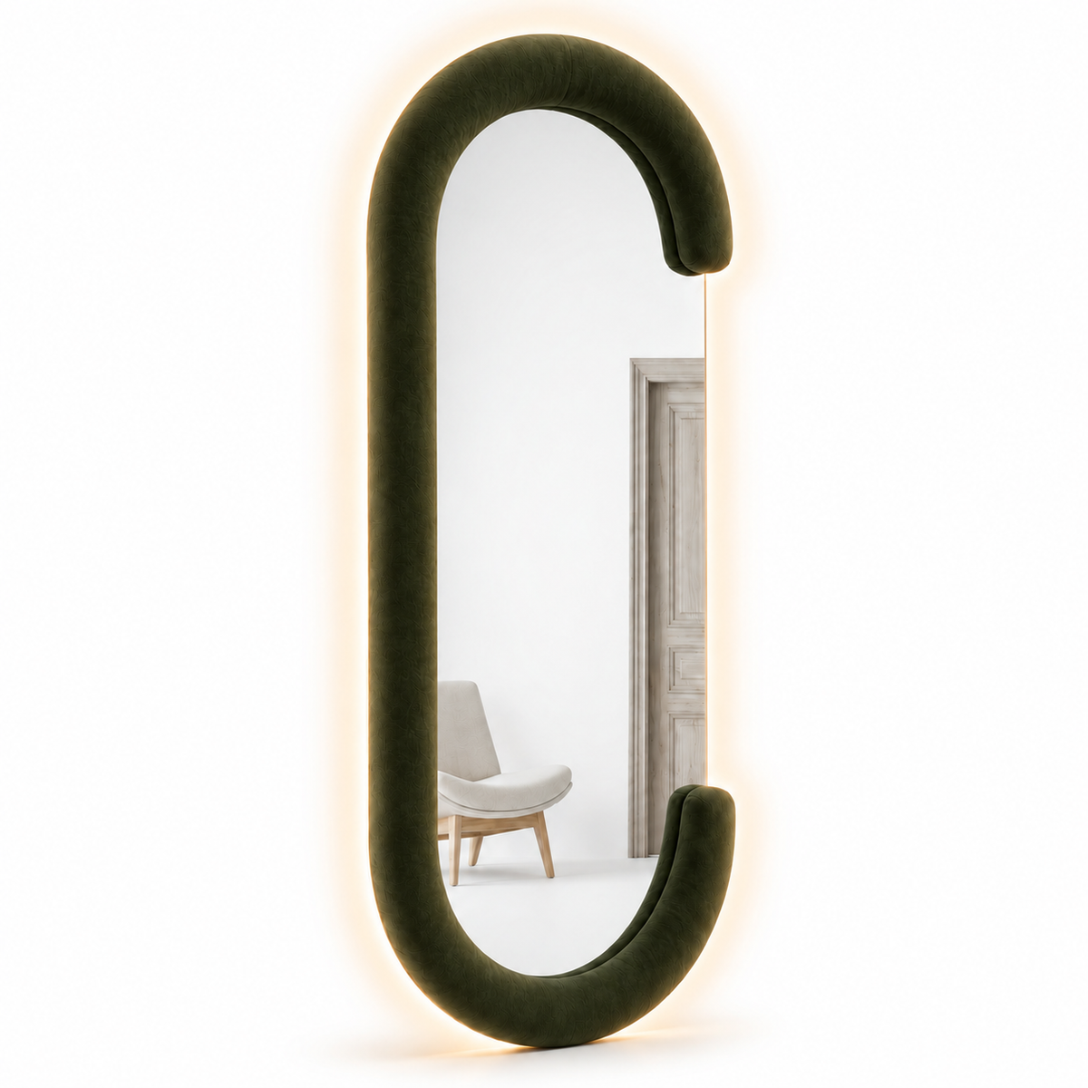 LED Velvet MDF Full Length Floor Mirror