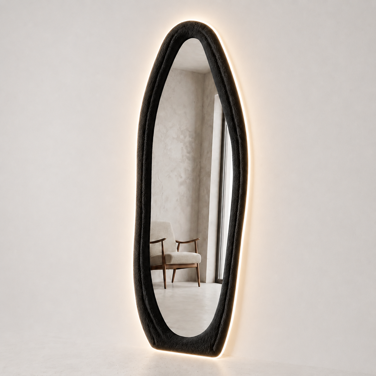 LED Boucle Full Length Mirror
