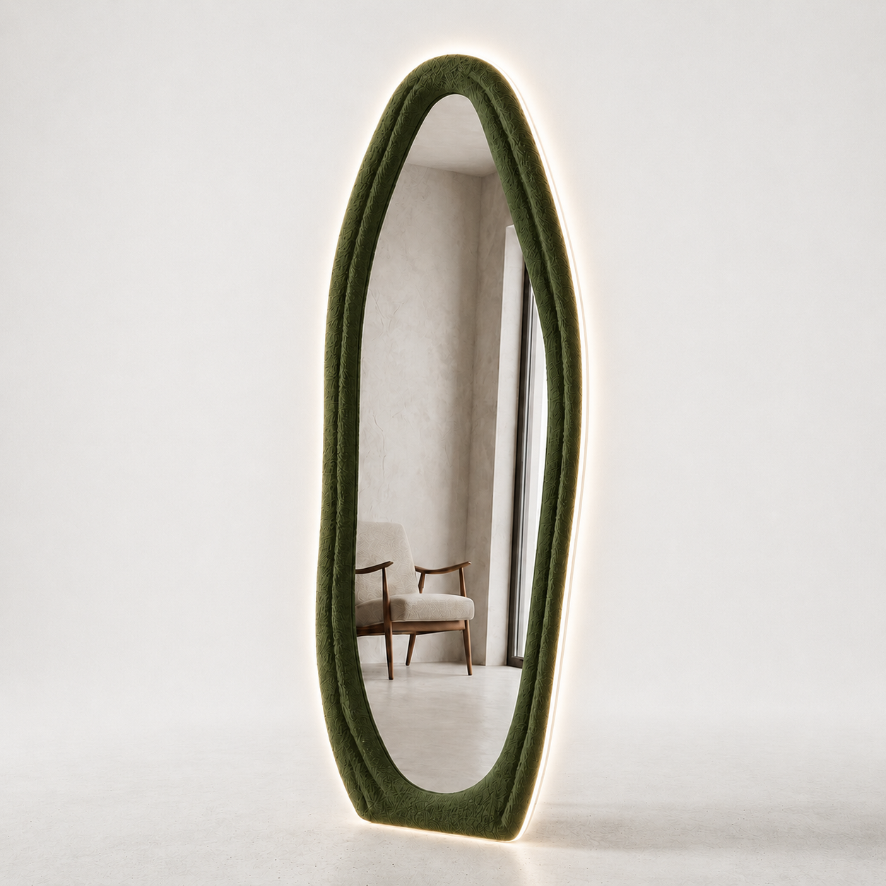 LED Boucle Full Length Mirror