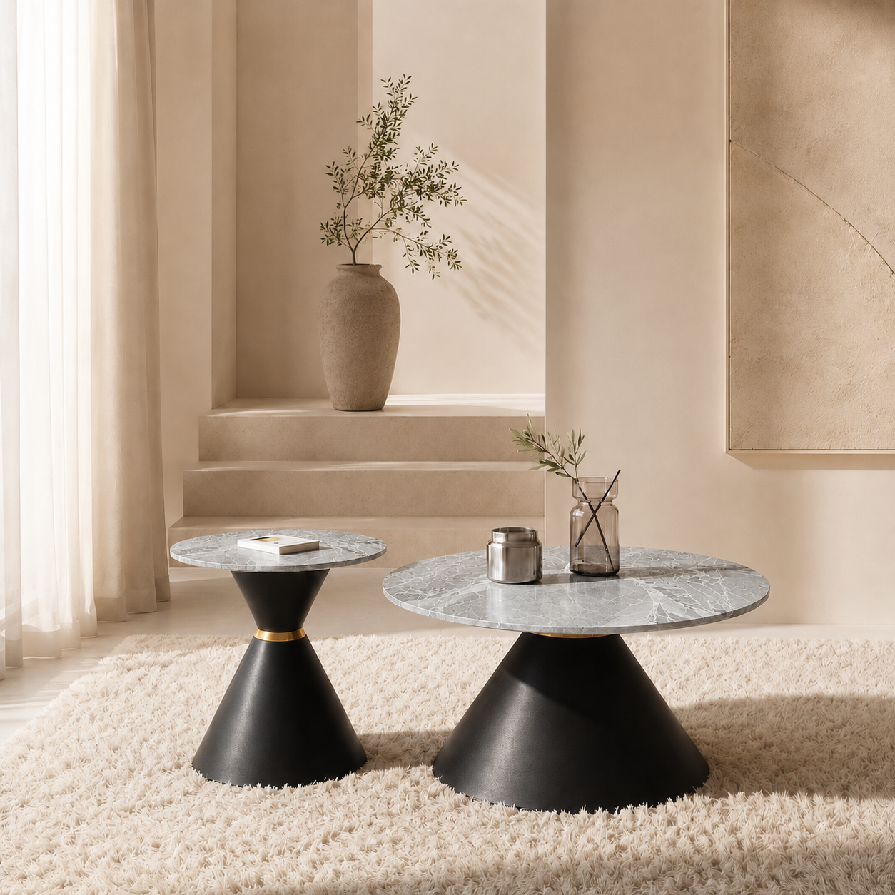 Coffee table set A42 Grey marble