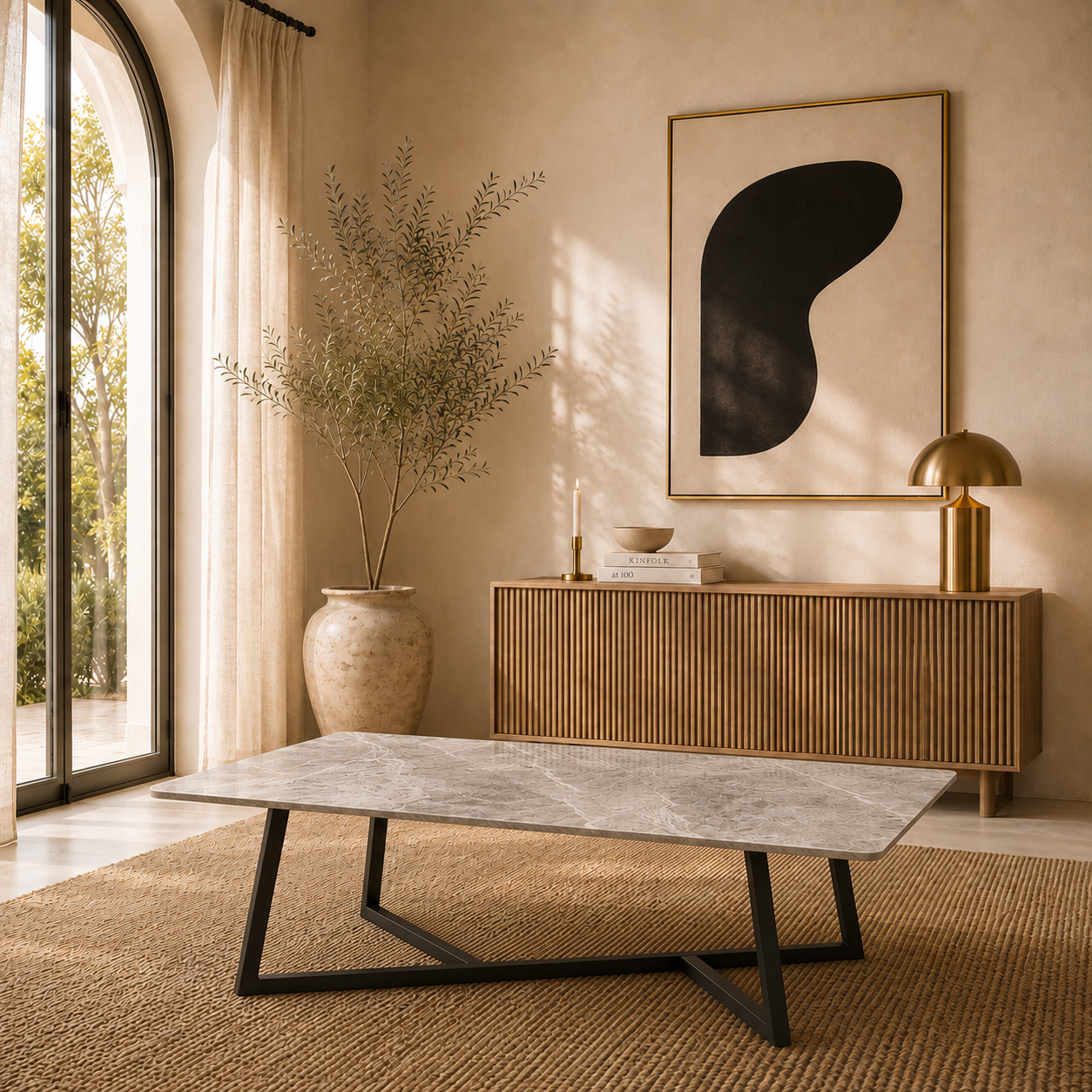 Coffee table zigzag Gray marbel