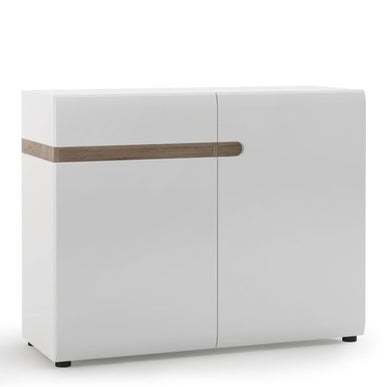 Chelsea Living 1 Drawer 2 Door Sideboard in White with a Truffle Oak Trim