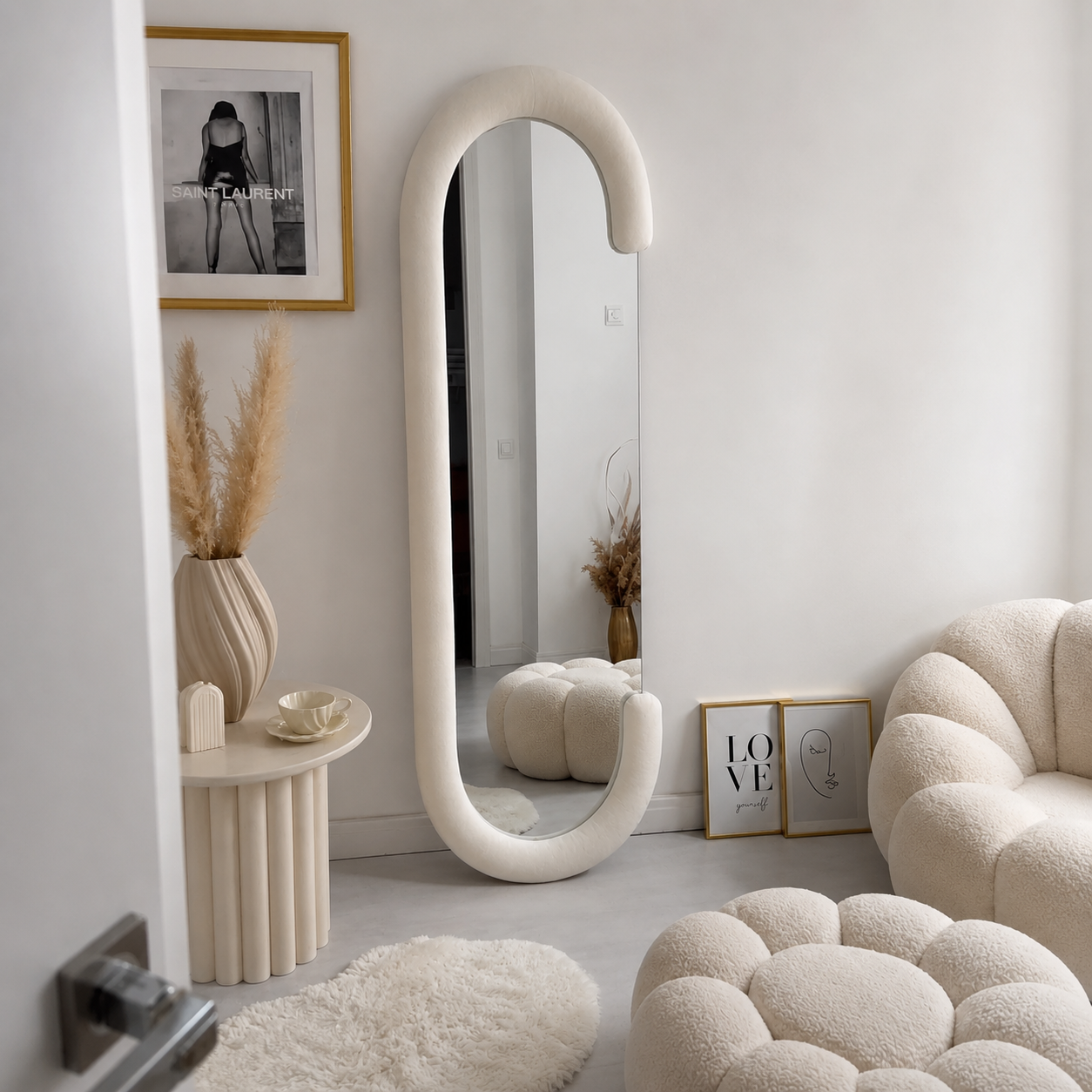 Velvet MDF Full Length Floor Mirror