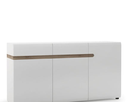 Chelsea Living 2 Drawer 3 Door Sideboard in White with a Truffle Oak Trim