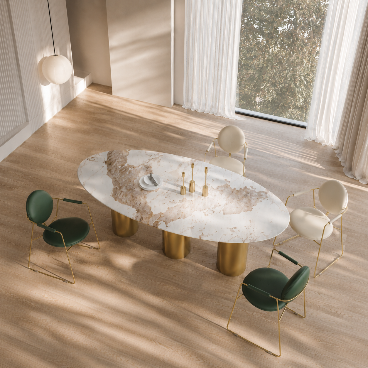 Dining tables Oval Pandora golden