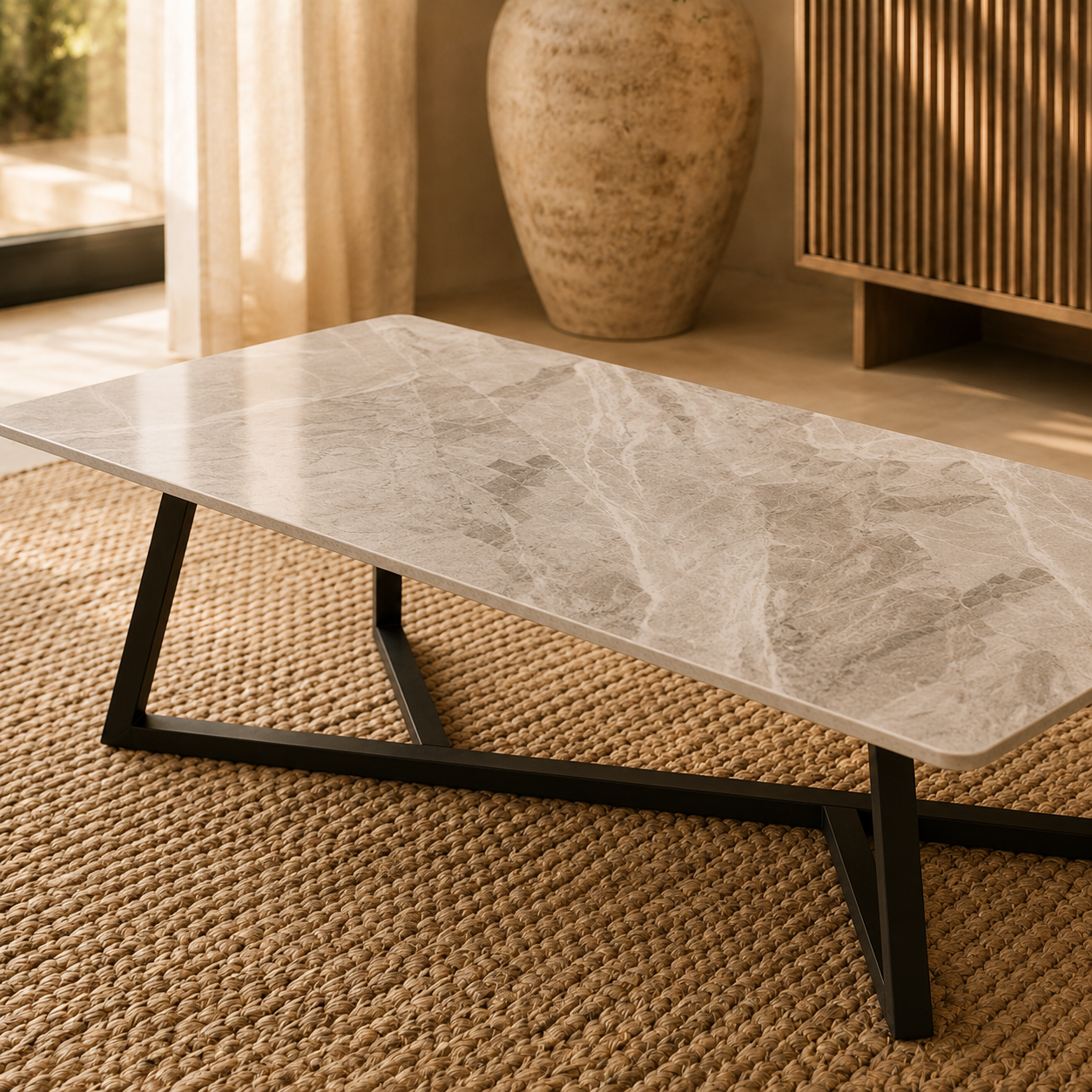 Coffee table zigzag Gray marbel