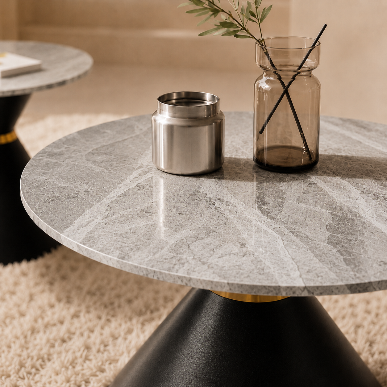 Coffee table set A42 Grey marble