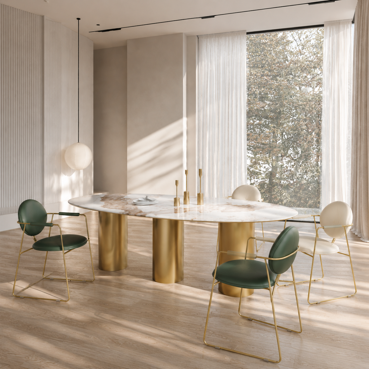 Dining tables Oval Pandora golden