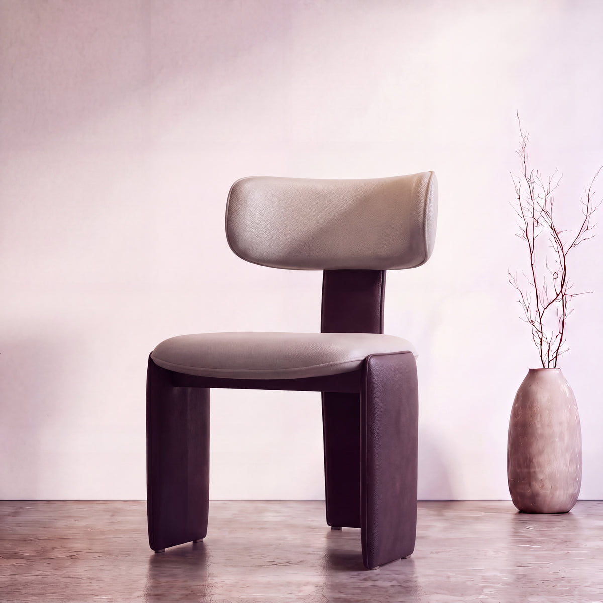 Dining Beige leather chair
