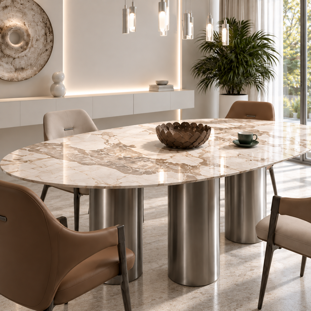 Dining tables Oval Pandora gray