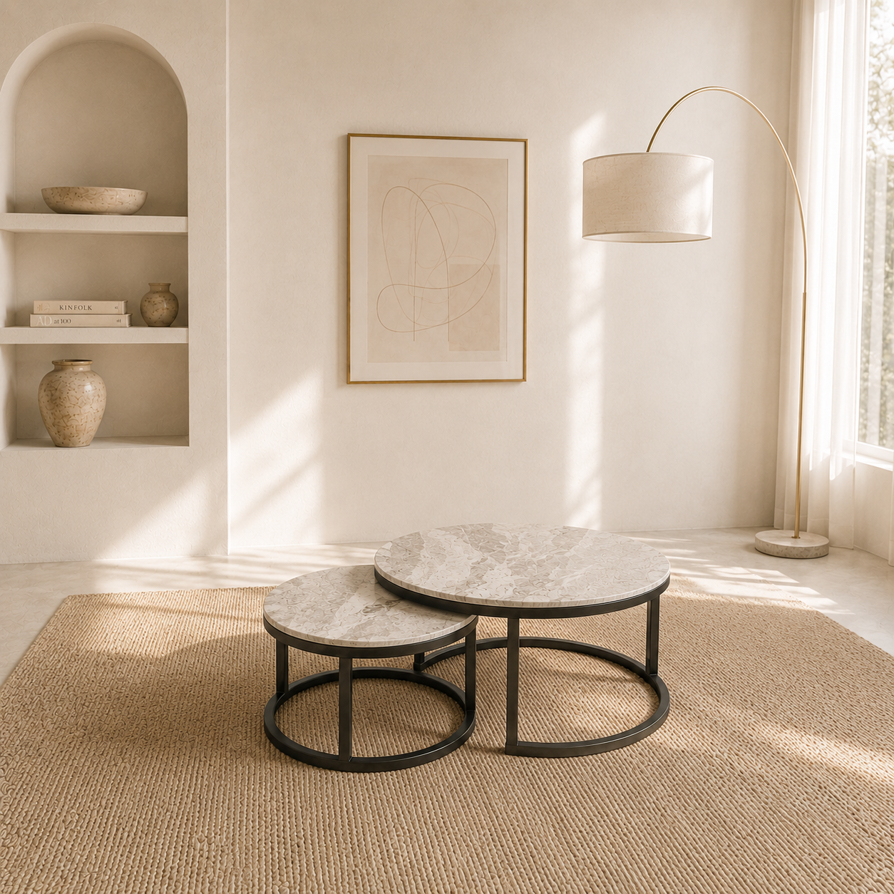 coffee table set Grey marble