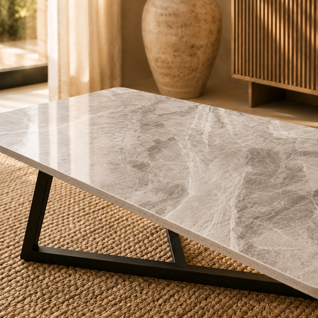 Coffee table zigzag Gray marbel