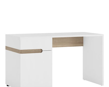 Chelsea Bedroom Desk/Dressing Table in White with a Truffle Oak Trim