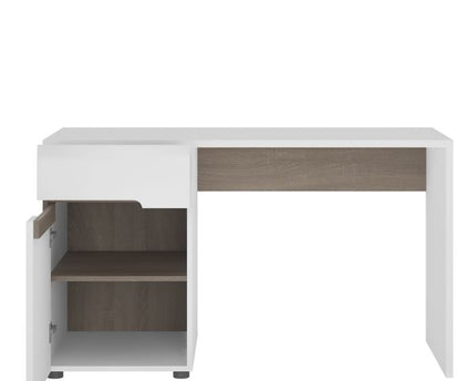 Chelsea Bedroom Desk/Dressing Table in White with a Truffle Oak Trim