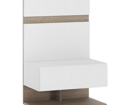 Chelsea Bedroom Bedside Extension for Bed in White with a Truffle Oak Trim