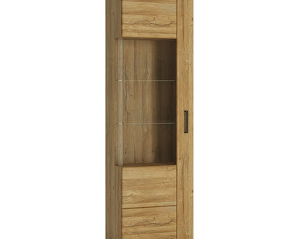 Cortina Tall Glazed Display Cabinet (LH) in Grandson Oak