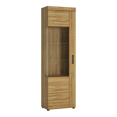 Cortina Tall Glazed Display Cabinet (LH) in Grandson Oak