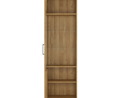 Cortina Tall Glazed Display Cabinet (LH) in Grandson Oak