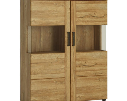 Cortina Low Wide 2 Door Display Cabinet in Grandson Oak