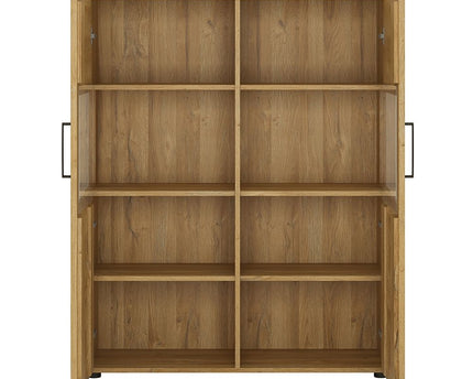 Cortina Low Wide 2 Door Display Cabinet in Grandson Oak