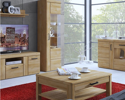 Cortina 4 Door Wide Glazed Sideboard in Grandson Oak