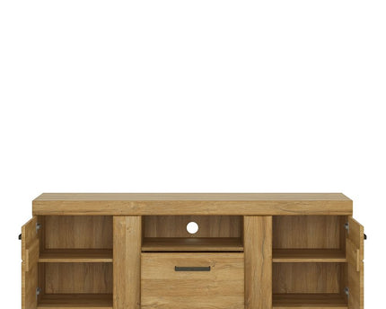 Cortina 2 Door 1 Drawer Tall TV Cabinet in Grandson Oak