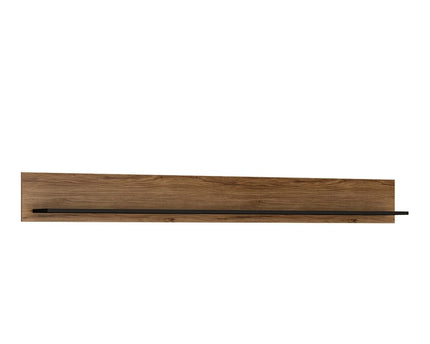 Brolo Wall Shelf 197cm with a Walnut and Dark Panel Finish
