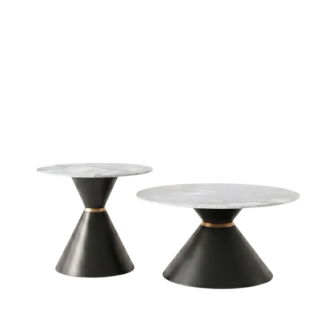 Set of 2 "Lune" ceramic nesting coffee tables