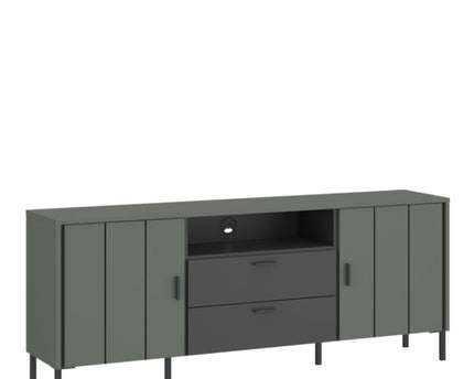 Arundel TV Cabinet 2 Door 2 Drawer 158cm Wide in Green/Grey