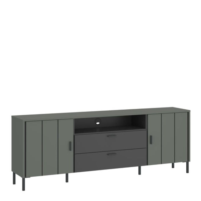 Arundel TV Cabinet 2 Door 2 Drawer 173cm wide 65cm High in Green/Grey