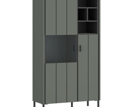 Arundel 2 Door Display Cabinet in Green/Grey