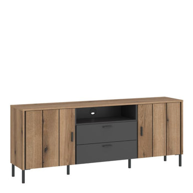 Arundel TV Cabinet 2 Door 2 Drawer 158cm Wide in Oak/Grey