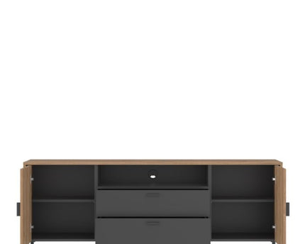 Arundel TV Cabinet 2 Door 2 Drawer 173cm Wide in Oak/Grey