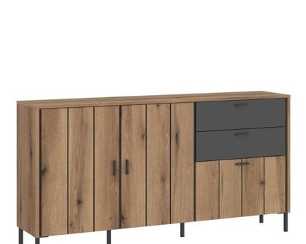 Arundel Sideboard 2 Door 1 Flap 2 Drawer in Oak/Grey