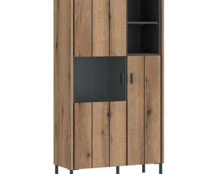 Arundel 2 Door Display Cabinet in Oak/Grey