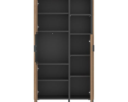 Arundel 2 Door Display Cabinet in Oak/Grey