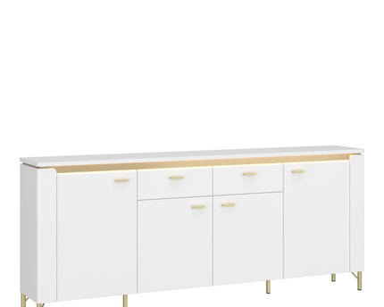 Lazio Sideboard 4 Door 2 Drawer in Alpine White/White Gloss