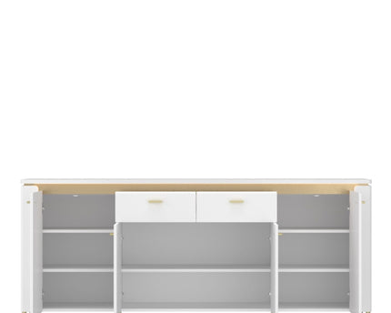 Lazio Sideboard 4 Door 2 Drawer in Alpine White/White Gloss