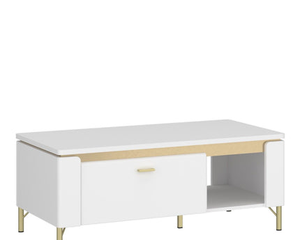 Lazio Coffee Table 1 Drawer in Alpine White/White Gloss