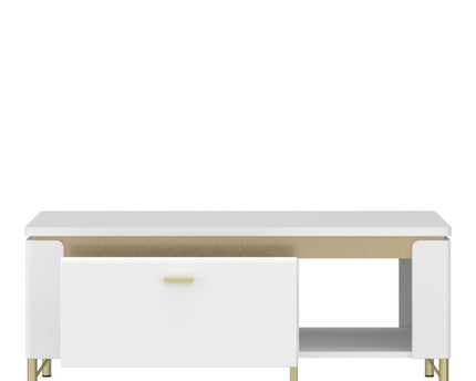 Lazio Coffee Table 1 Drawer in Alpine White/White Gloss