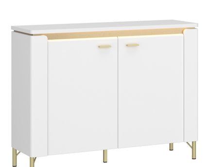 Lazio Sideboard 2 Door in Alpine White/White Gloss