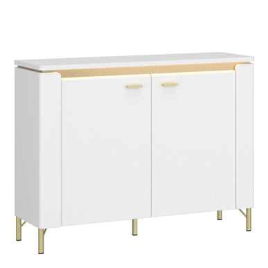 Lazio Sideboard 2 Door in Alpine White/White Gloss