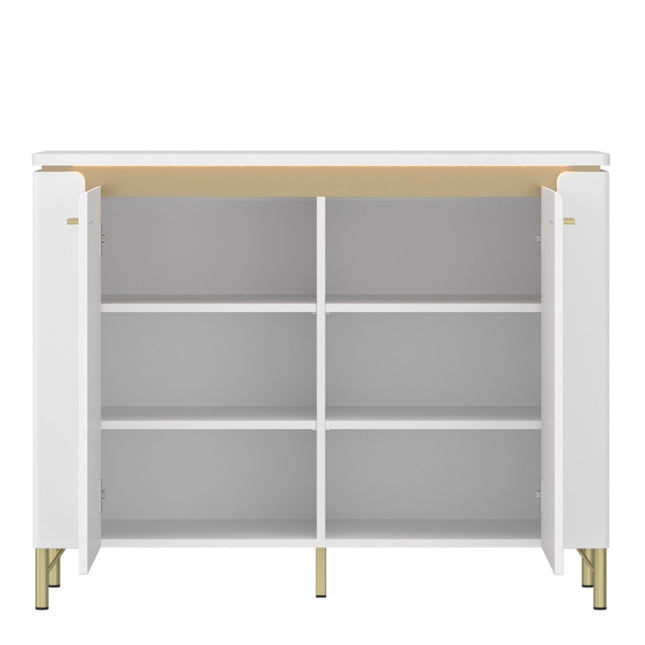 Lazio Sideboard 2 Door in Alpine White/White Gloss