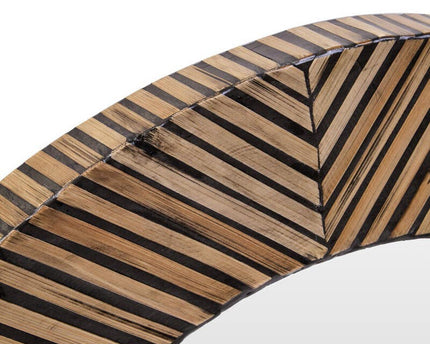 Bambusa Bamboo Inlay Round Wall Mirror