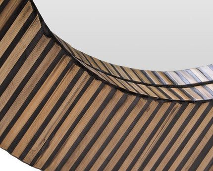 Bambusa Bamboo Inlay Round Wall Mirror