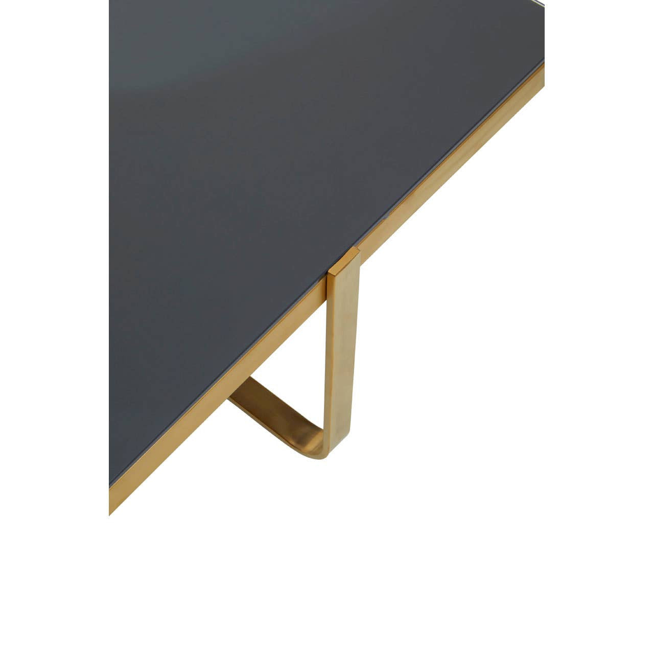 Alana Square Coffee Table with Gold Frame and Black Glass